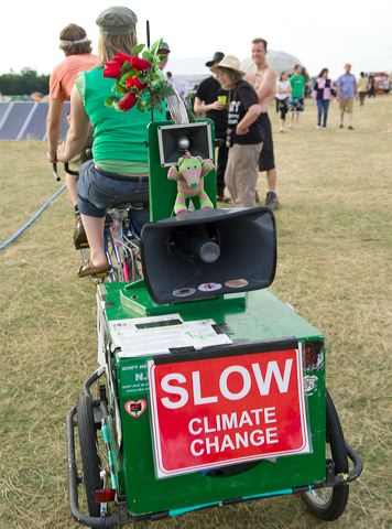 People arrive all day long on a wide range of vehicles.