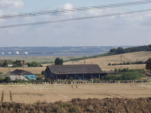 green demo leaving climate camp
