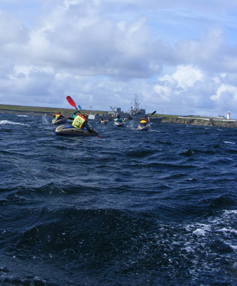 Protesters close in on the LE Orla