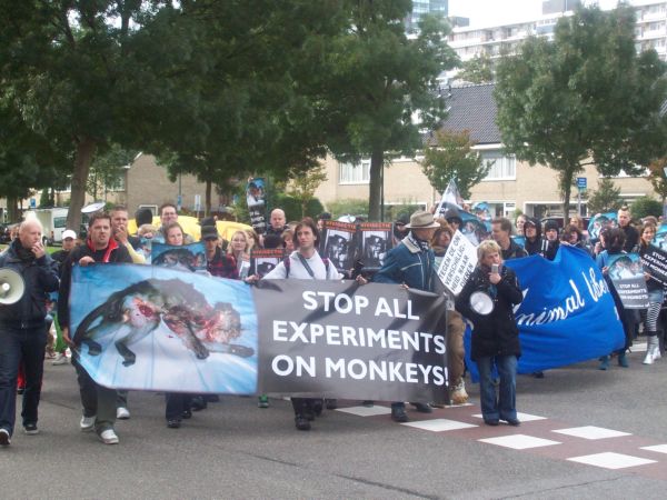 Protest in Rijswijk (Netherlands) against the BPRC