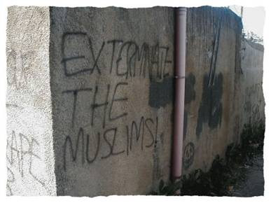 Settler graffiti in Hebron, Palestine