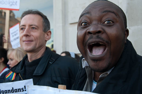Peter Tatchell and Davis Makyala