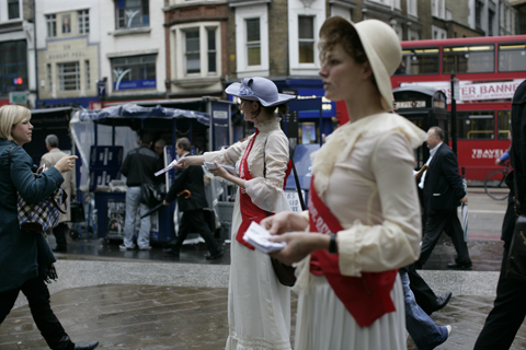 flyering outside liverpool st station