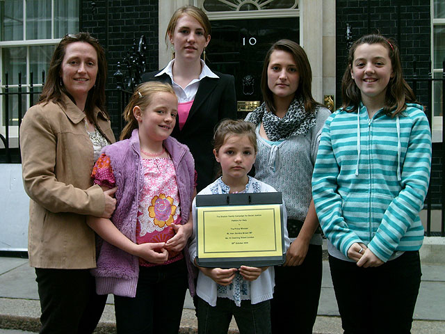 Marie Shalom Primary School Teacher with Daughters Petition 10 Downing Street