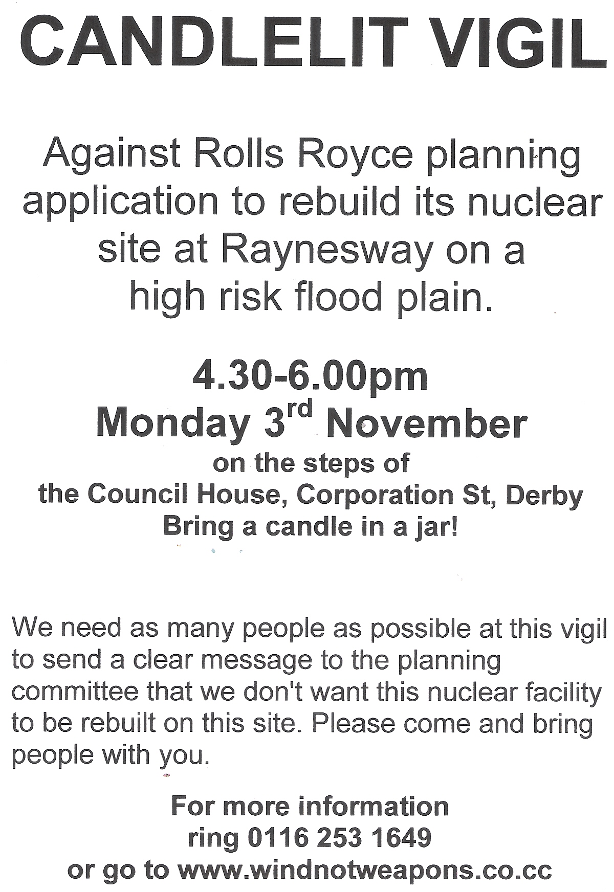 prottest agains nuclear reactors being built in derby