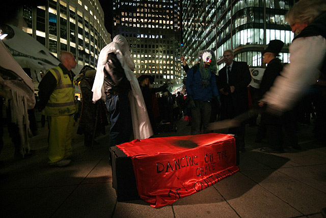 Dancing on the grave of Capitalism.