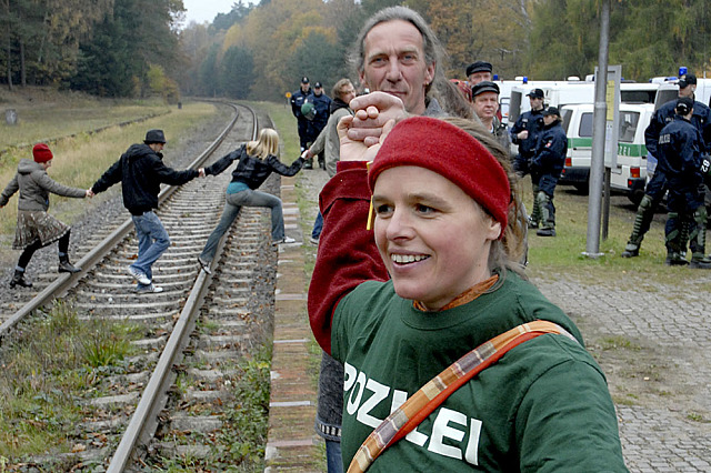 public X viewing - foto from wendland-protest in Germany
