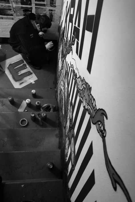 The Krah begins grafitti at muTATE BRITAIN, Curtain Rd, London, 2008