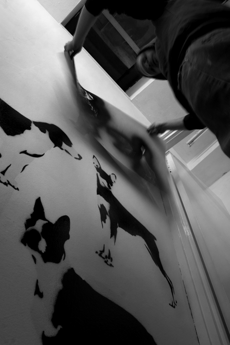 installing muTATE BRITAIN, Curtain Rd, London. 2008