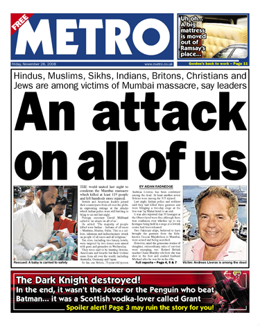 Metro, 28 November 2008