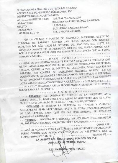 acta que protege al criminal