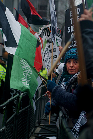 Protesting on a bitterly cold day.