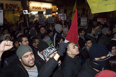 ...as thousands gather to make their point.