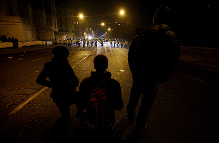 The police operation to clear the streets.