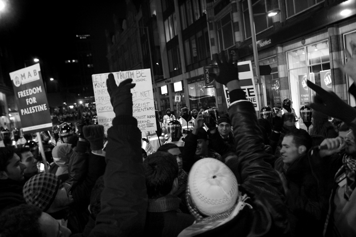 10.01.09 Gaza solidarity demo outside the Israeli embassy.