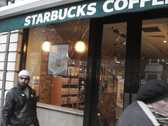 Ten minutes later a Starbucks' has it's window put in