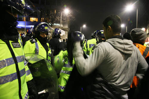 All were searched and ID checked, one by one.