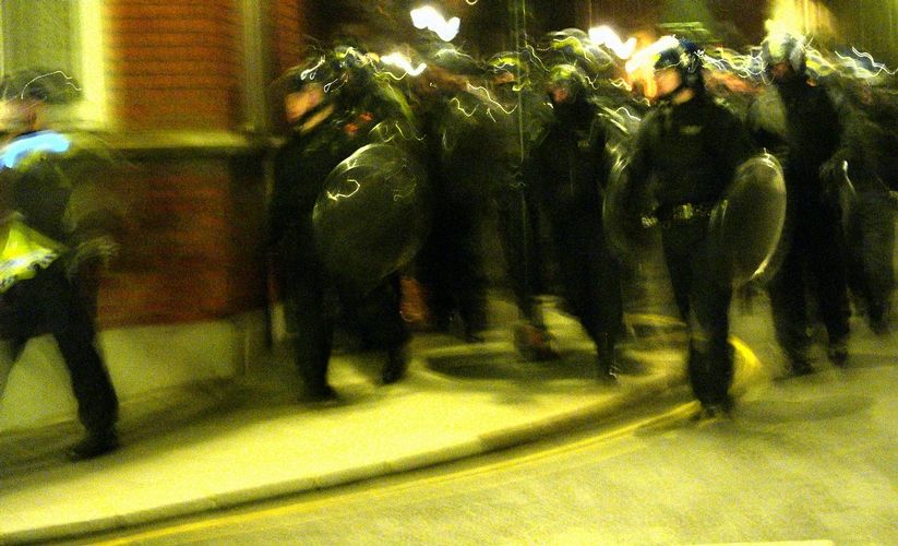 The Met's Territorial Support Group march through Kensington