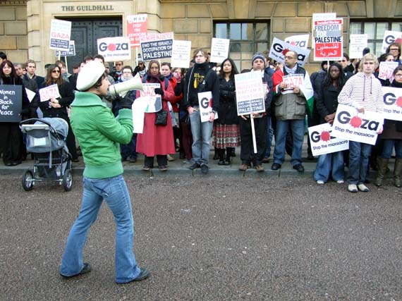 Post demo pep talk and chanting.