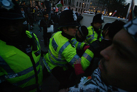 Prevented from leaving.