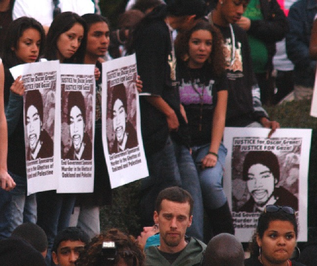 “Justice for Oscar Grant! Justice for Gaza!” in Oakland, 14 January 2009