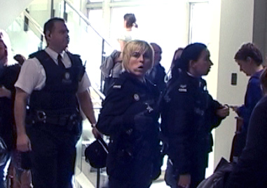 First police arriving on the scene at the occupation