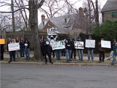 A view from the Israeli Ambassador's house side of the street