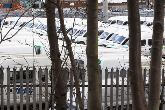 Accumulation of unsold vans another view