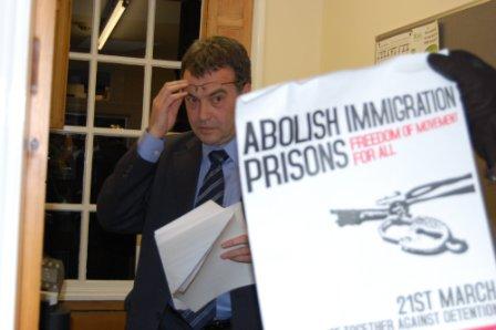 the immigration minister surprised by a recent No Borders visit to his office