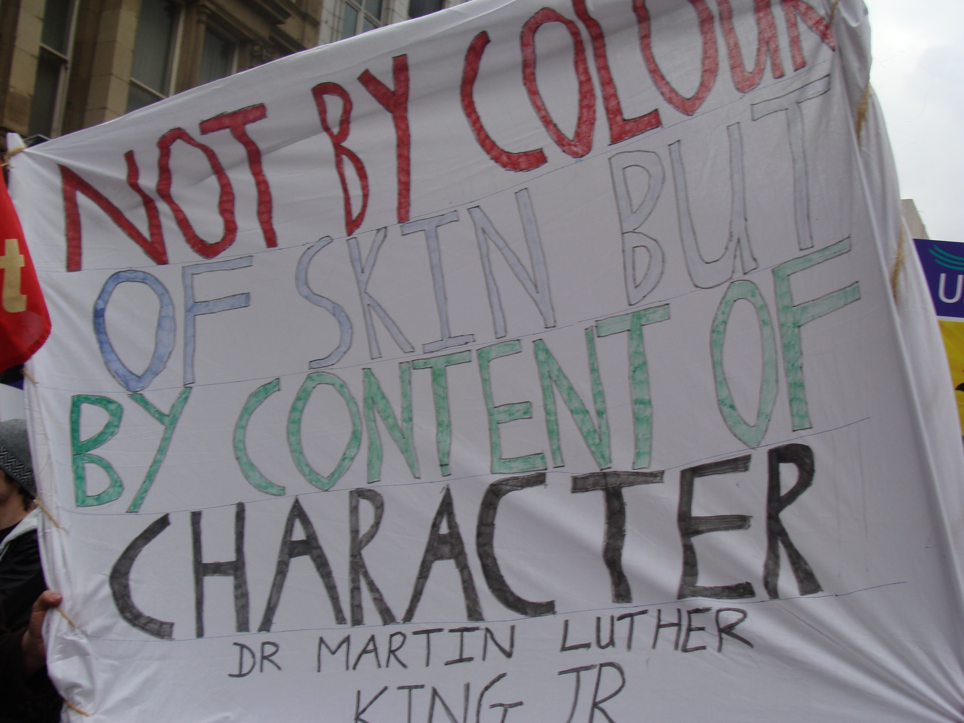 'Not by colour of skin, but by content of character' Dr. Martin Luther King Jr