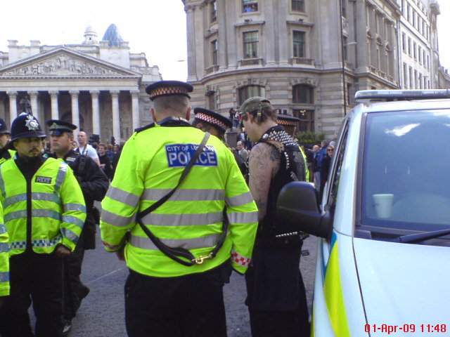 A stop and search at the Bank.