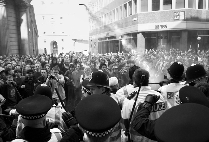 01.04.09 - G20 demonstrations, outside the Bank of England.