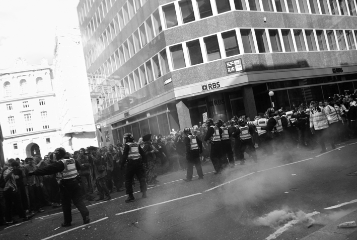 01.04.09 - G20 demonstrations, outside the Bank of England.