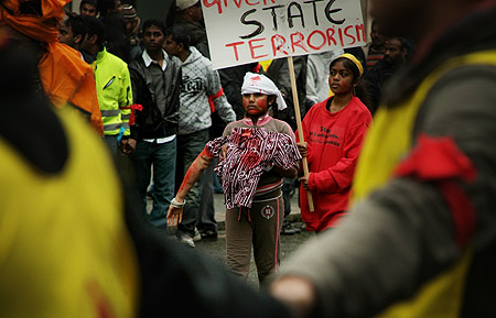 A dismembered corpse, the cost of war.