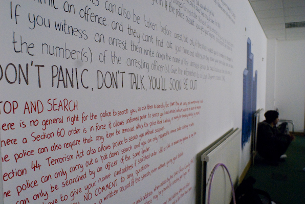 LDMG bustcard on the wall at Earl Street convergence centre