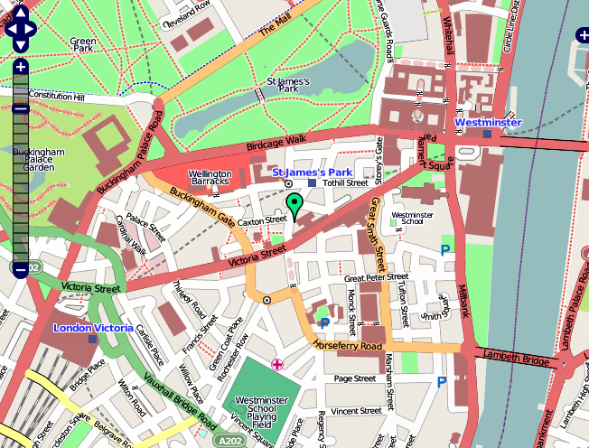 Map showing location of Scotland Yard