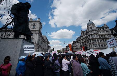 Outside Parliament and Winston Churchill.
