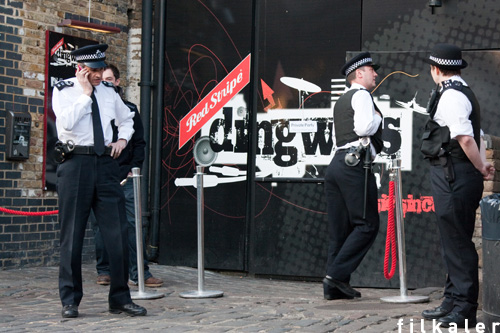 Police officers investigate