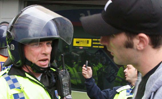 Debating with the one of the boys in blue Trafalgar St