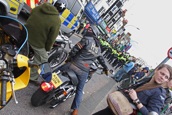 Bikers caught in police cordon York Pl