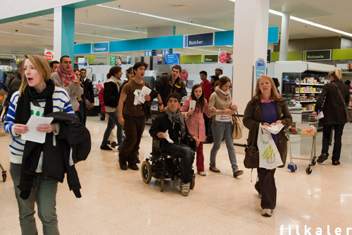 protesters leave when the the staff threaten violence