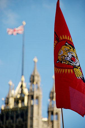 The Tamil flag, wrongfully identified.