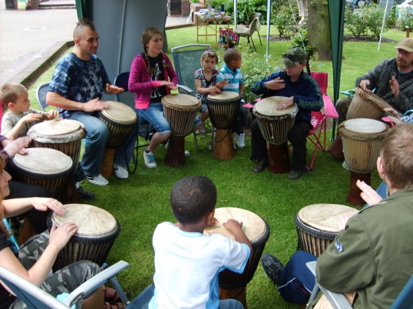 Drumming circle at 2008 green fair