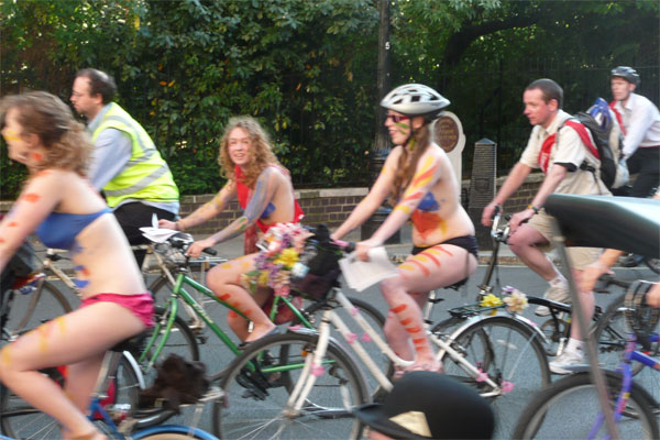 practise for naked bike ride (london 13th june)