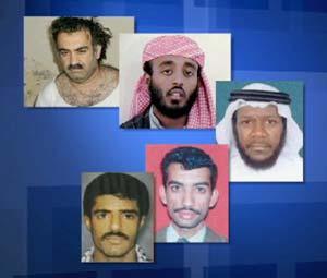 The five alleged co-conspirators in the 9/11 attacks.