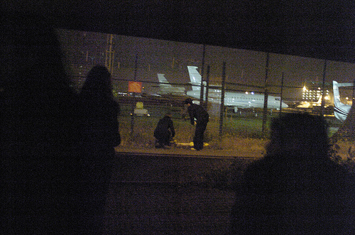 making the hole, view from the underpass