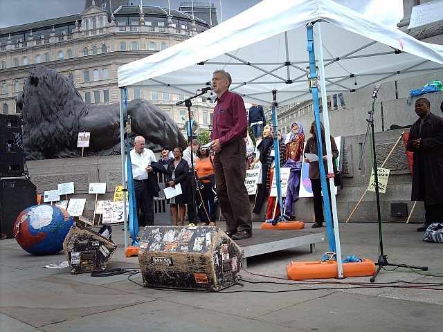 Jeremy Corbyn MP addresses the multitude in Trafalgar Square