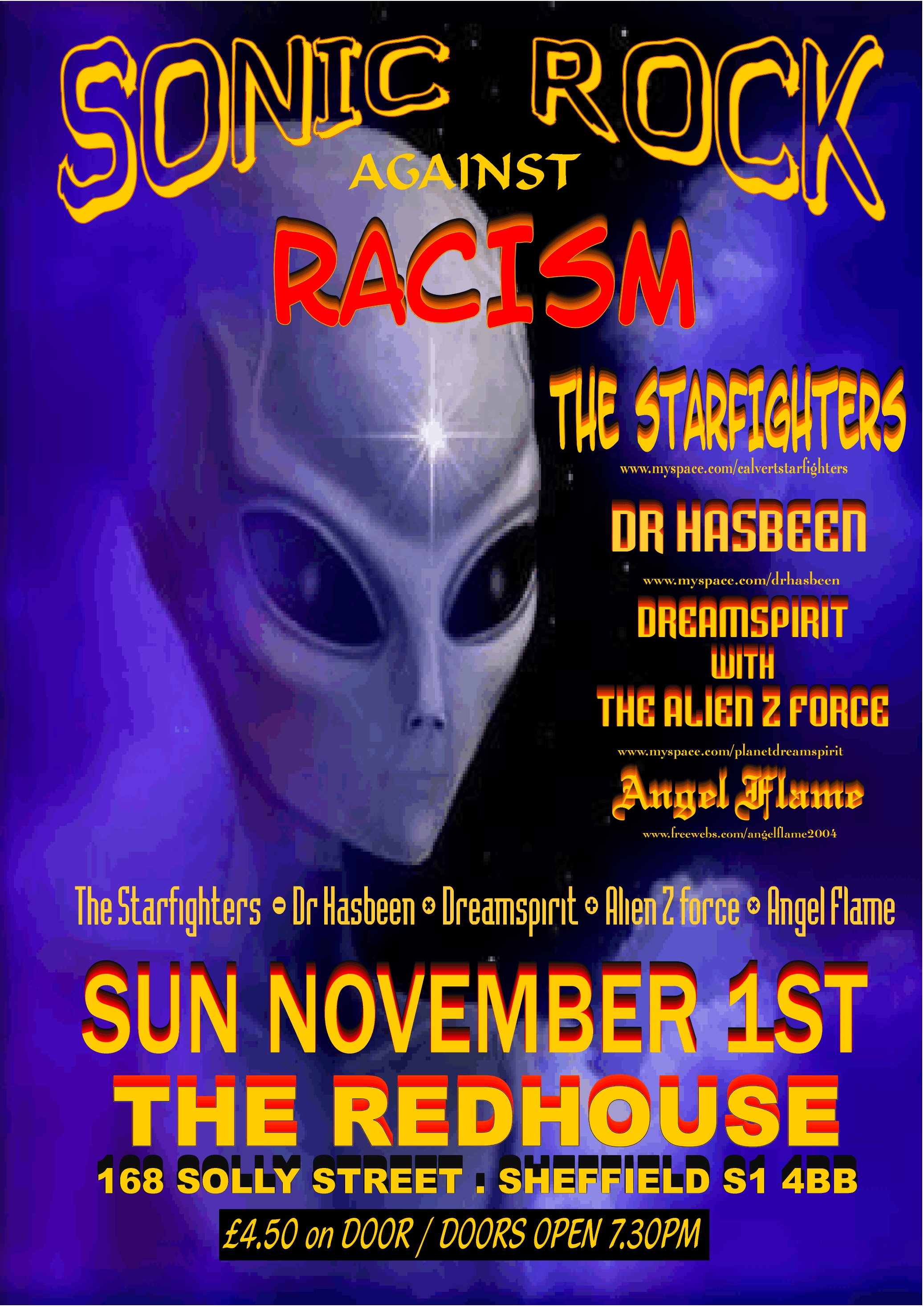 SONIC ROCK AGAINSTN RACISM POMO POSTER