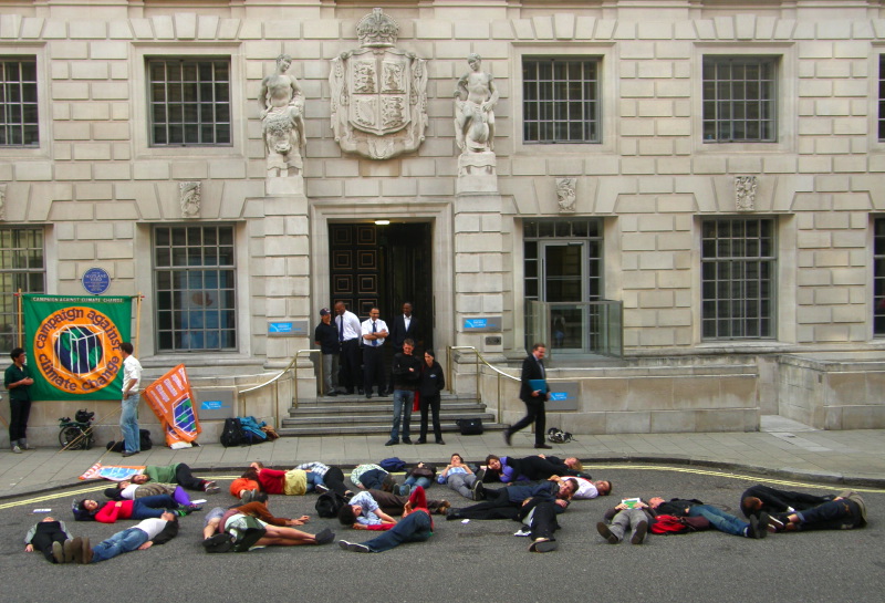 A2. 'SAVE VESTAS' spelled out in human bodies