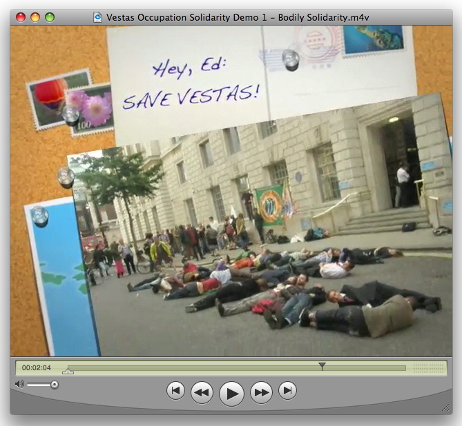 video: Vestas Occupation Solidarity Demo 1 – Bodily Solidarity – still